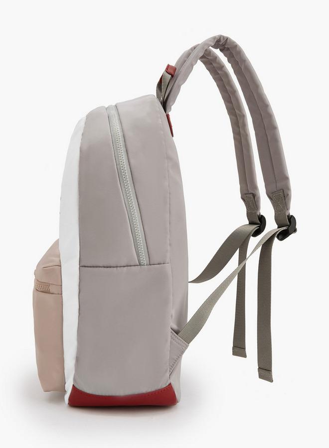 Lee Cooper Logo Print School Backpack With Front Pocket - 29.5x15x44 CM - Image 3