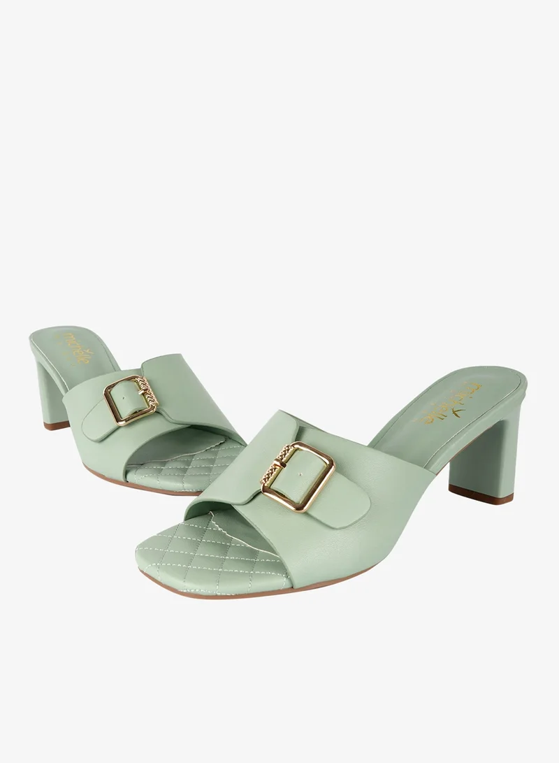 Michelle Morgan Green 092-2270 Michelle Morgan Ladies Block Heel Sandals  Green for Women | Best Price UAE
