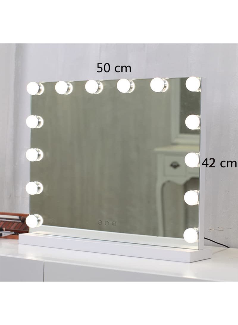 ليموس مرآة مكياج هوليوود المضيئة مع 14 مصباح LED وتحكم باللمس  - Image 4