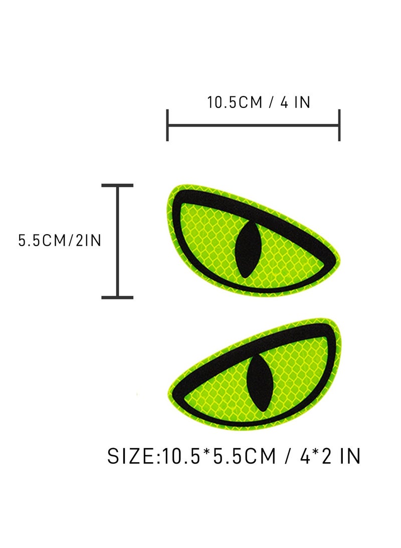 Car Reflective Eye Decals Stickers, 2 Pairs Night Safety Driving Funny Caution Decal Fits Car Truck SUV Bicycle (Yellow)