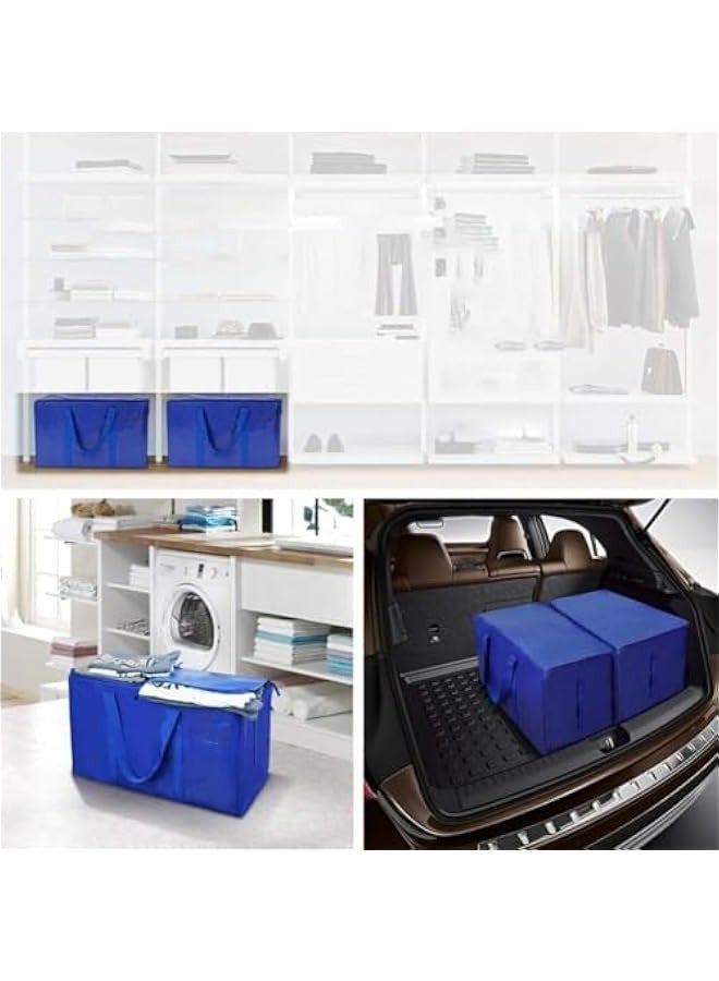 TRASSLE Bedding Foldable Clothes Organizer Quilt Bag Thicken Clothes Pouch Bag for Moving House Comforter Bags with Zipper Quilt Holder Quilt Container 24 Gallon Storage Moving Bag  - Image 5