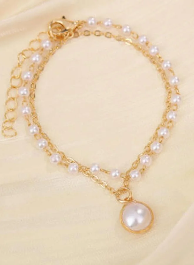 Take Two Gold Beaded Bracelet
