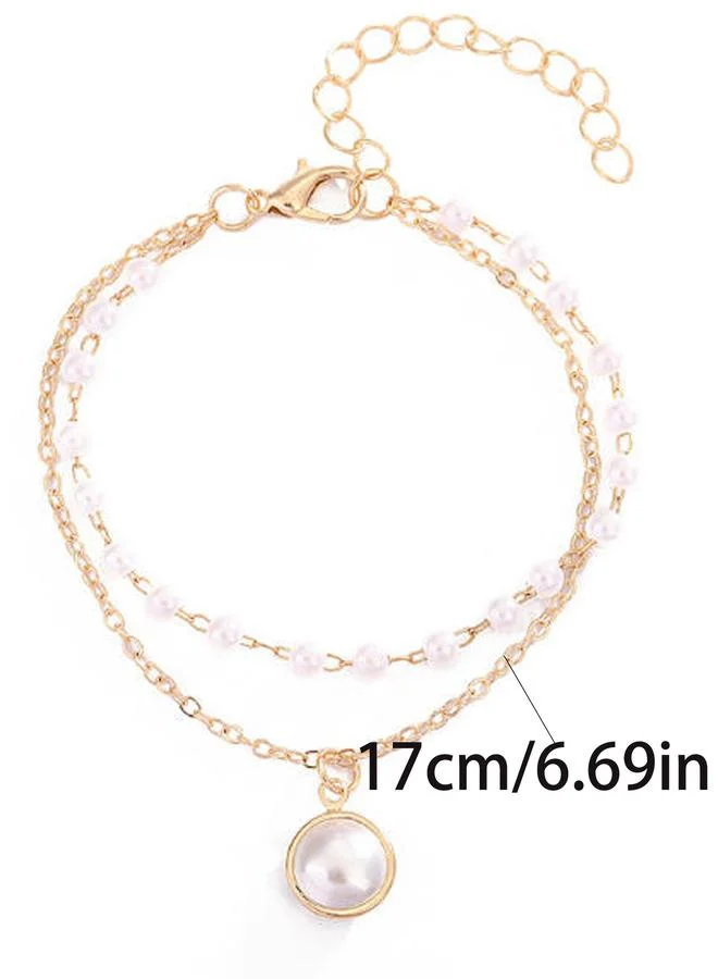 Take Two Gold Beaded Bracelet