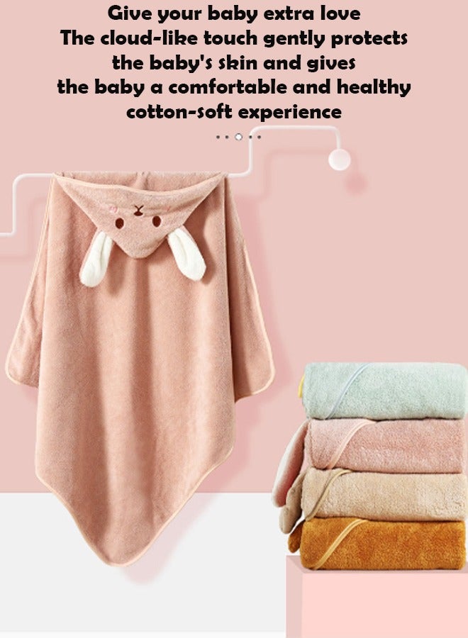 Extra Soft Baby Hooded Coral Fleece Bath Towel with Cute Kitty Design – Cozy and Adorable Bath Towel for Infants and Toddlers, Perfect for Bath Time, Beach Trips, and Gifts - Image 3