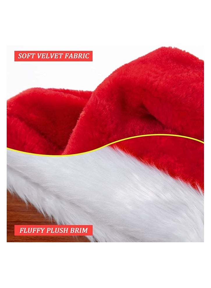 Christmas Velvet Santa Hat with Fluffy Trim|Red Santa Hat|Christmas|Christmas Hat|Santa Claus Hat|Christmas Party|Christmas Decor|X-Mas Hat|Christmas Cap (Adults) - Image 2