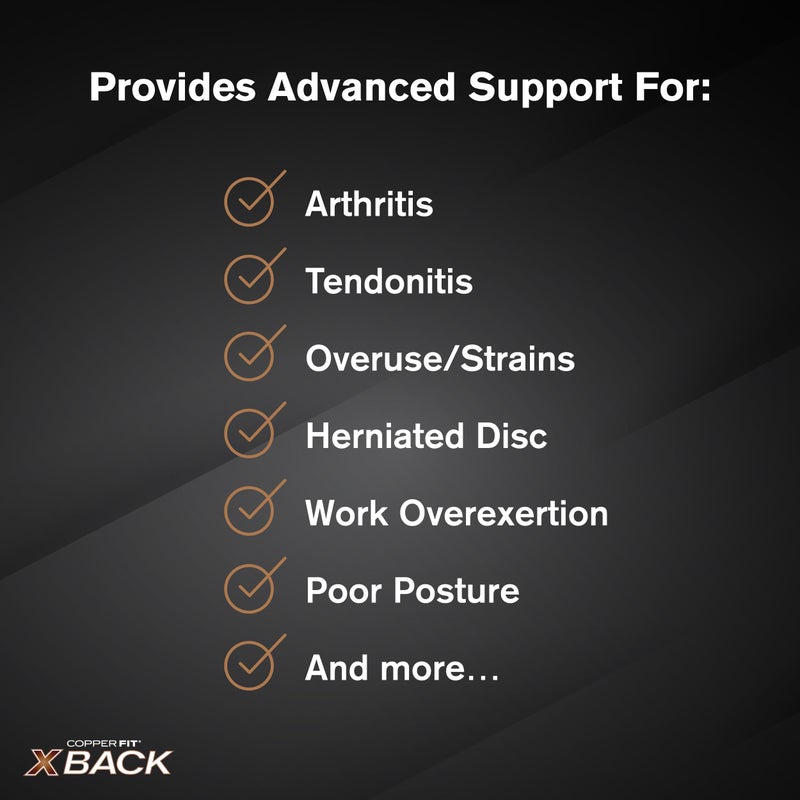 Copper Fit X-Back Brace for Lower Back Pain, Lumbar Support, Herniated Disc, Sciatica, Arthritis â€“ Adjustable, Breathable Design - for Men and Women (Small/Medium) - Image 5