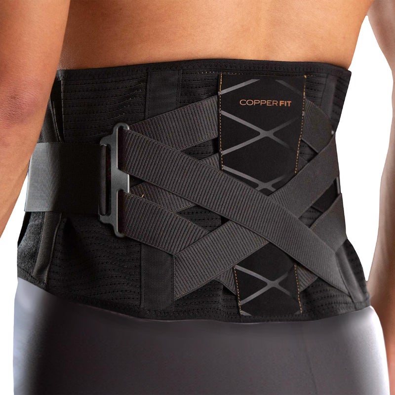 Copper Fit X-Back Brace for Lower Back Pain, Lumbar Support, Herniated Disc, Sciatica, Arthritis â€“ Adjustable, Breathable Design - for Men and Women (Small/Medium) - Image 1