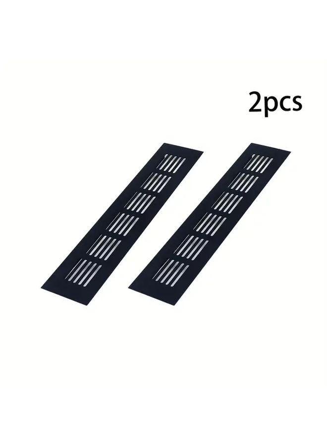 2pcs Heavy Duty Metal Louvered Vent Grilles Adjustable Blades For HVAC Cabinet Furniture - Image 1