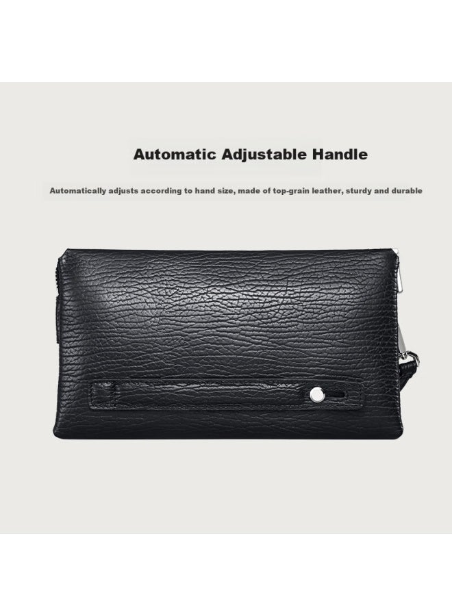 Satchi Men's First Layer Cowhide Leather Clutch Black Birthday Gift For Boyfriend Husband - Image 3