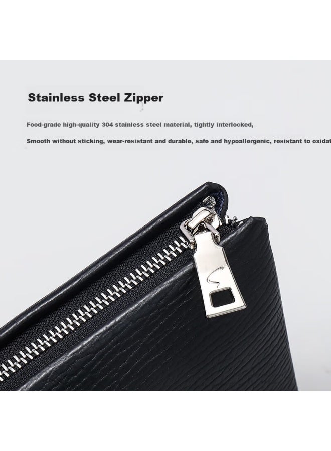 Satchi Men's First Layer Cowhide Leather Clutch Black Birthday Gift For Boyfriend Husband - Image 5