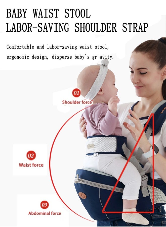 Beauenty Baby Hip Seat Carrier With Storage Bag, Baby Waist Stool for Newborn to Toddler, Infant Ergonomic Waist Stool with Adjustable Strap Buckle Pocket Soft Inner Huge Storage Soft Base  - Image 5