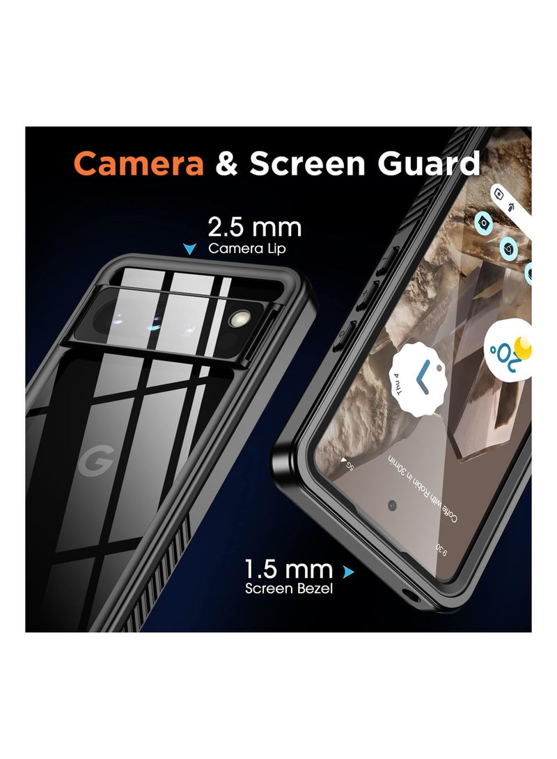 Excefore جراب مقاوم للماء لهاتف Google Pixel 8 Pro، جراب مقاوم للغبار لهاتف Pixel 8 Pro مع شاشة مدمجة وحامي للكاميرا، جراب عسكري كامل الجسم مقاوم للصدمات لهاتف Google Pixel 8 Pro (2023)، أسود - Image 4
