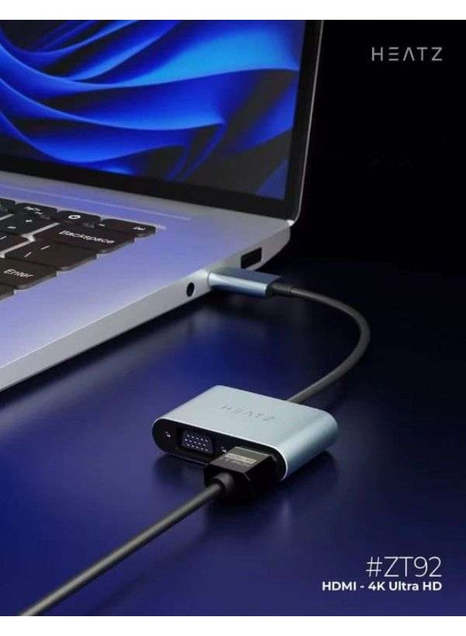 هيتز محول HEATZ من Type-C إلى HDMI/VGA – ZT92 - Image 3