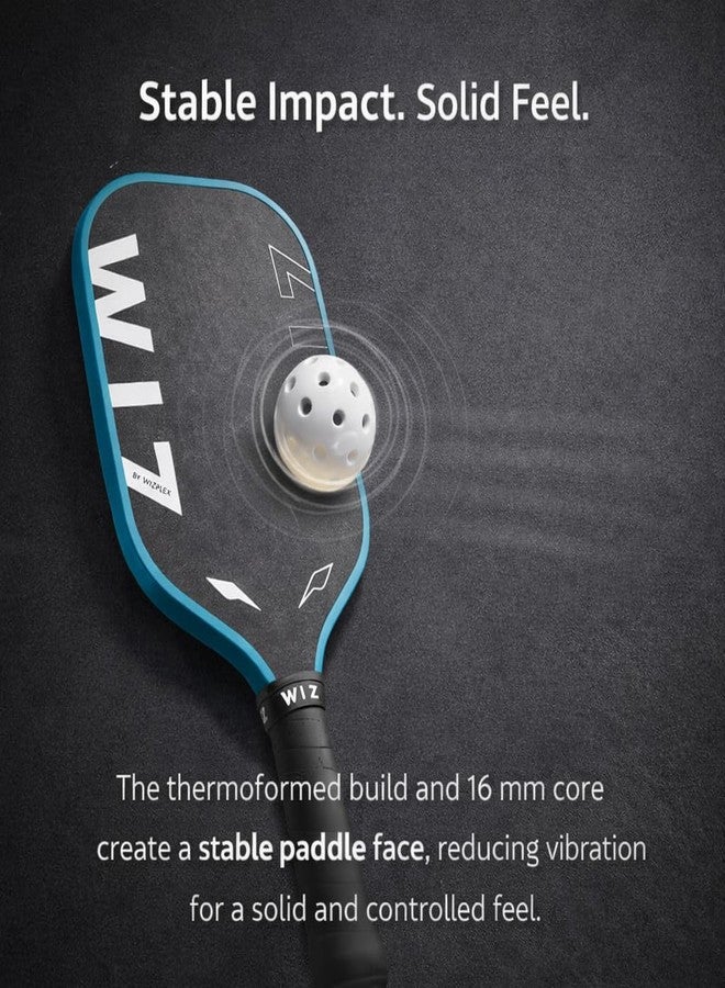 Wizplex WIZ Lone Wolf T700 Carbon Fiber Pickleball Paddle - Raw Peel-Ply Carbon Surface, 16mm PP Honeycomb Core, Fully Thermoformed Hybrid Paddle for Spin & Control, 230g Balanced Weight - Image 5