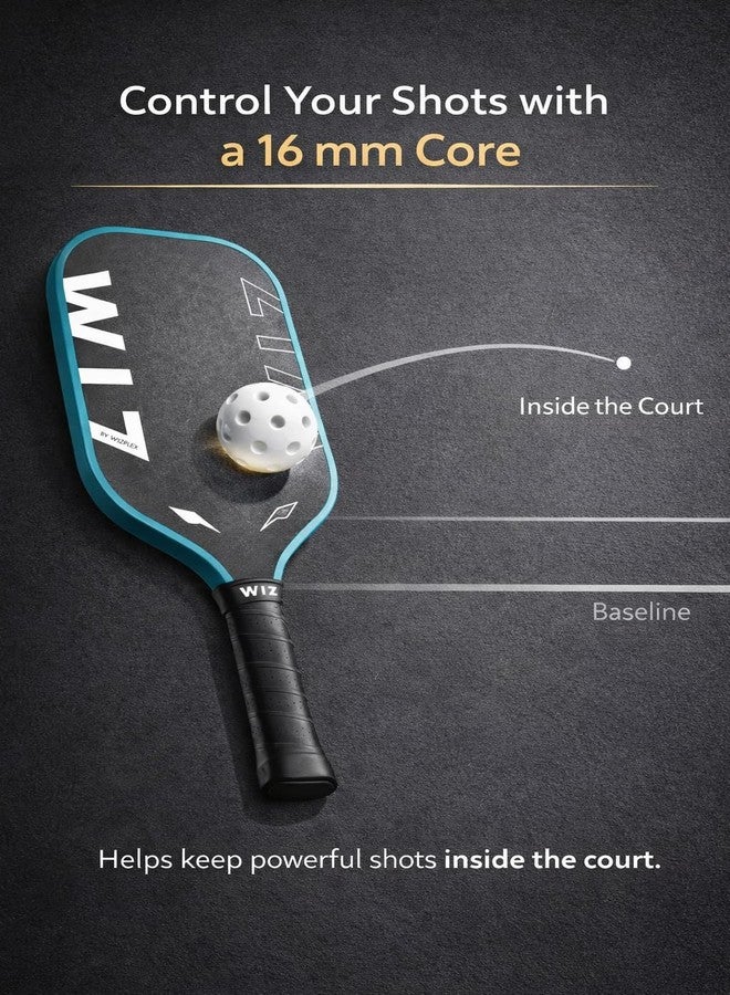 Wizplex WIZ Lone Wolf T700 Carbon Fiber Pickleball Paddle - Raw Peel-Ply Carbon Surface, 16mm PP Honeycomb Core, Fully Thermoformed Hybrid Paddle for Spin & Control, 230g Balanced Weight - Image 3