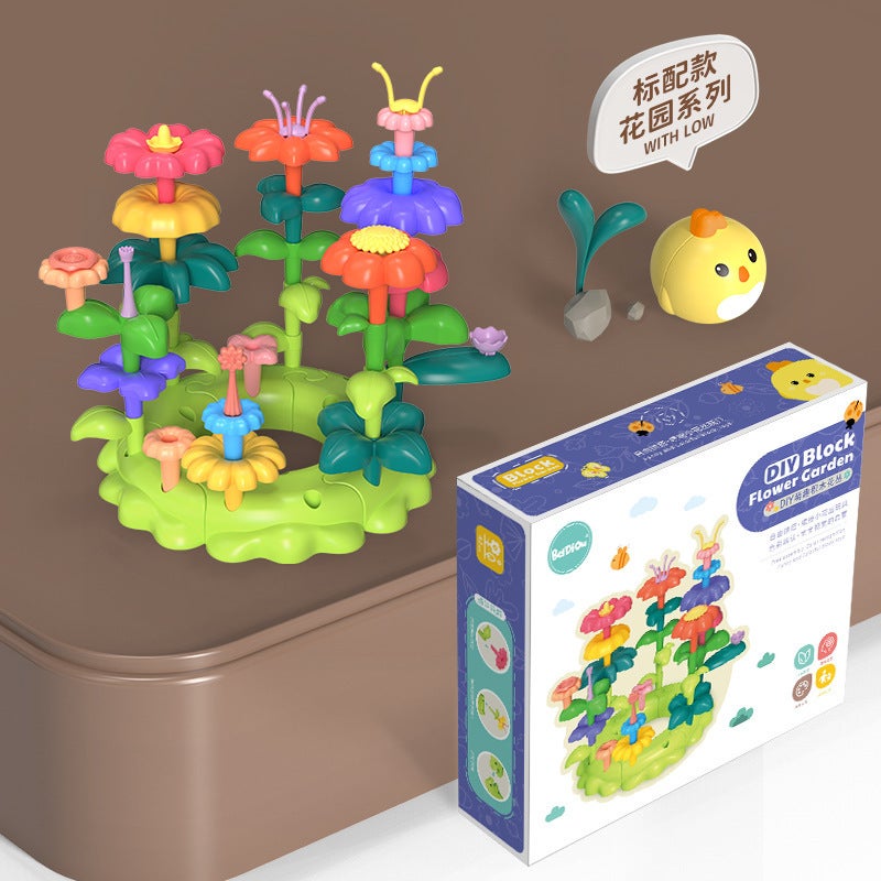 Children'S Variety Garden Puzzle Building Blocks Diy Flower-Arranging Large Particle Plastic Puzzle 1-3 Years Old Boys And Girls Toys - Image 1