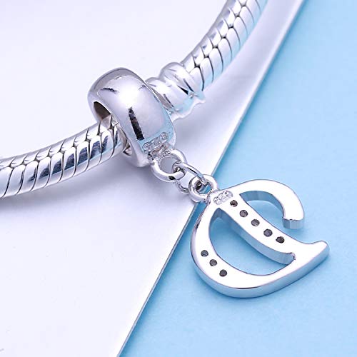 SOUKISS Letter D Charm Sterling Silver 925 Initial A-z Alphabet Beads Name Charm for Bracelet Charms - Image 3