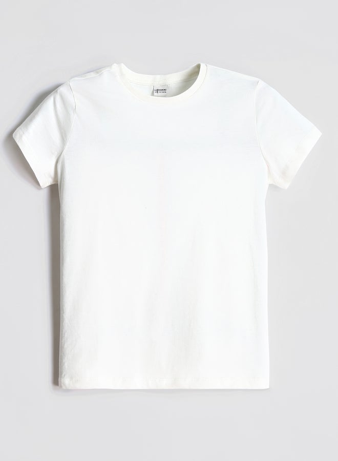 LC WAIKIKI Crew Neck Plain Girls' T-Shirt - Image 1