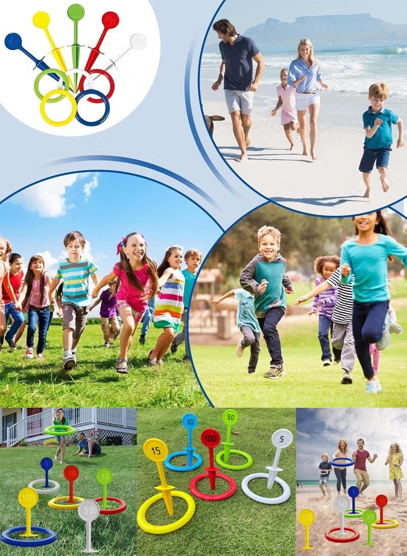 Aramu Hoop Loop Ring Toss Game Set - Indoor Outdoor Play for Kids, Educational Play, Develops Hand Eye Coordination Skills, Beach Games, Fun Party Game for Family, Friends, School Yard Games, Group Games - Image 2