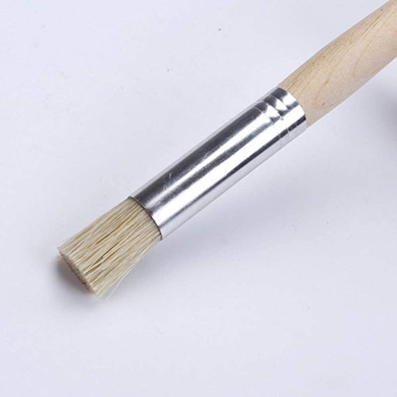 Artnery 6Pc Wooden Handle Natural Hog Hair Bristles Stencil Paint Brush Set for Acrylic Painting Oil Painting Watercolor Painting Stencil Project Card Making and DIY Art Crafts - Image 4