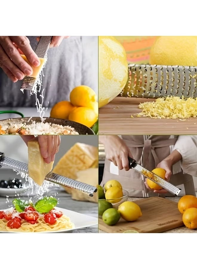 MUMO Stainless Steel Multi-purpose Cheese Grater,Lemon Zester Grater with Handle, Ergonomic Handle Kitchen Tool, Lemon Zester, Parmesan Grater, Ginger Potato Shredder, Durable Kitchen Gadget, Home Kitchen Utensil - Image 5