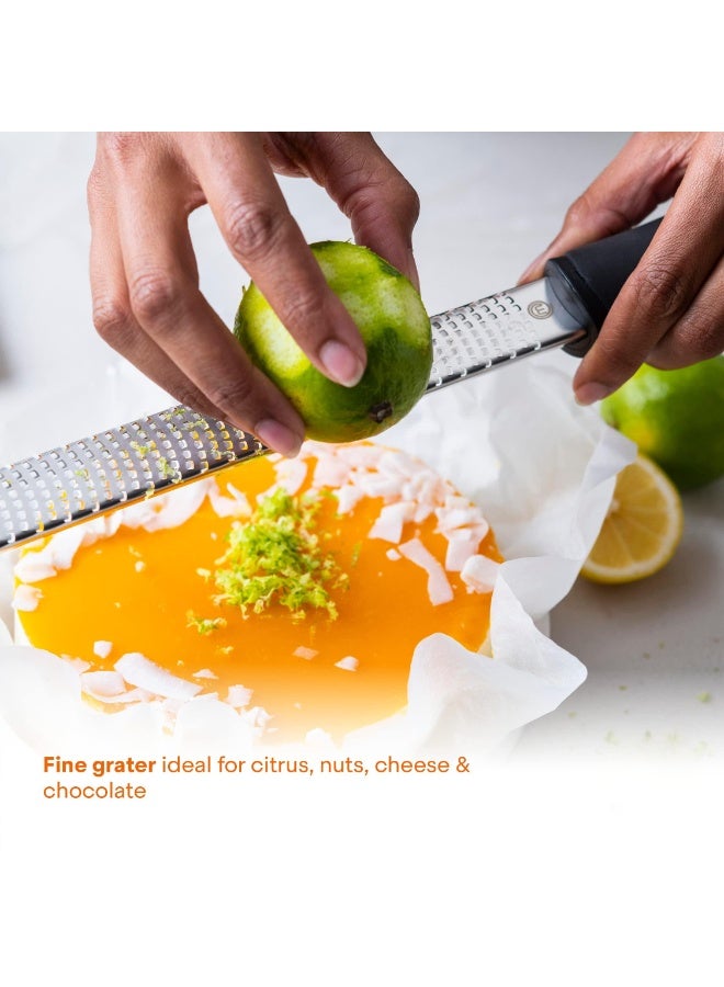 MUMO Stainless Steel Multi-purpose Cheese Grater,Lemon Zester Grater with Handle, Ergonomic Handle Kitchen Tool, Lemon Zester, Parmesan Grater, Ginger Potato Shredder, Durable Kitchen Gadget, Home Kitchen Utensil - Image 4