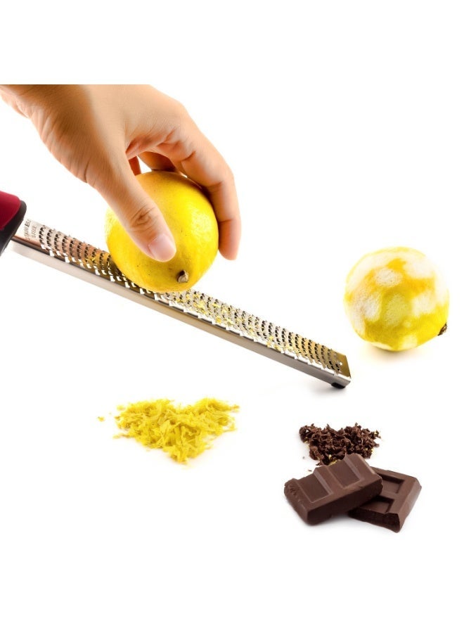 MUMO Stainless Steel Multi-purpose Cheese Grater,Lemon Zester Grater with Handle, Ergonomic Handle Kitchen Tool, Lemon Zester, Parmesan Grater, Ginger Potato Shredder, Durable Kitchen Gadget, Home Kitchen Utensil - Image 2