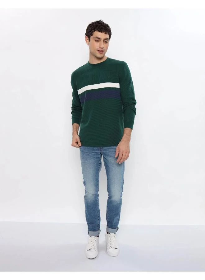 American Eagle Striped Crew Neck T- Shirt