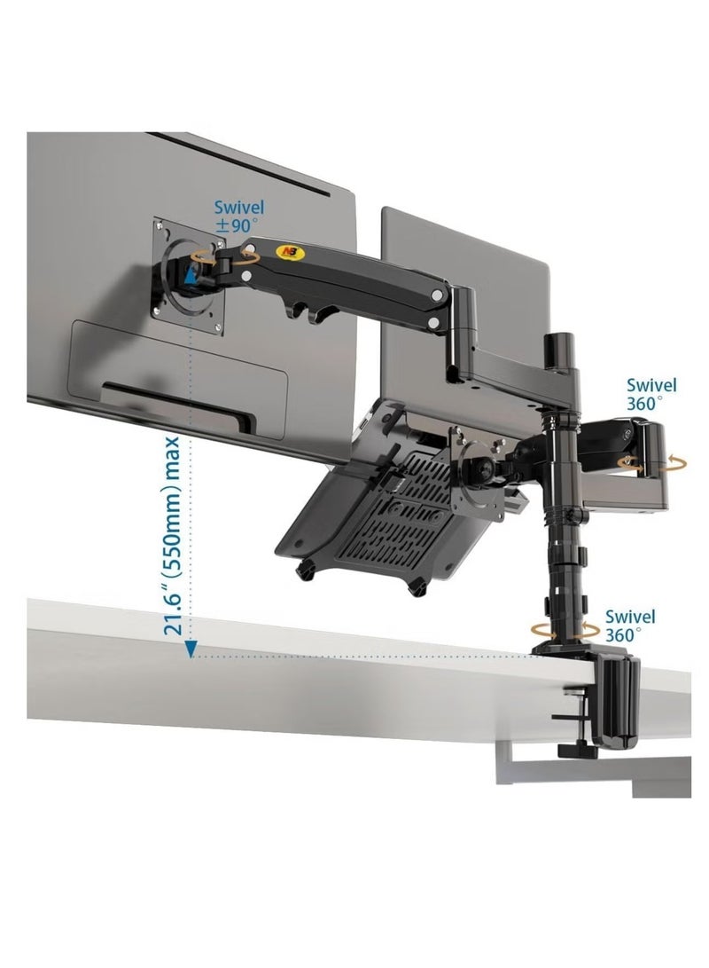 ان بي حامل شاشة NB H180قابل للتعديل + حامل لابتوب مزدوج NB FP لشاشات 17"-27" - Image 2
