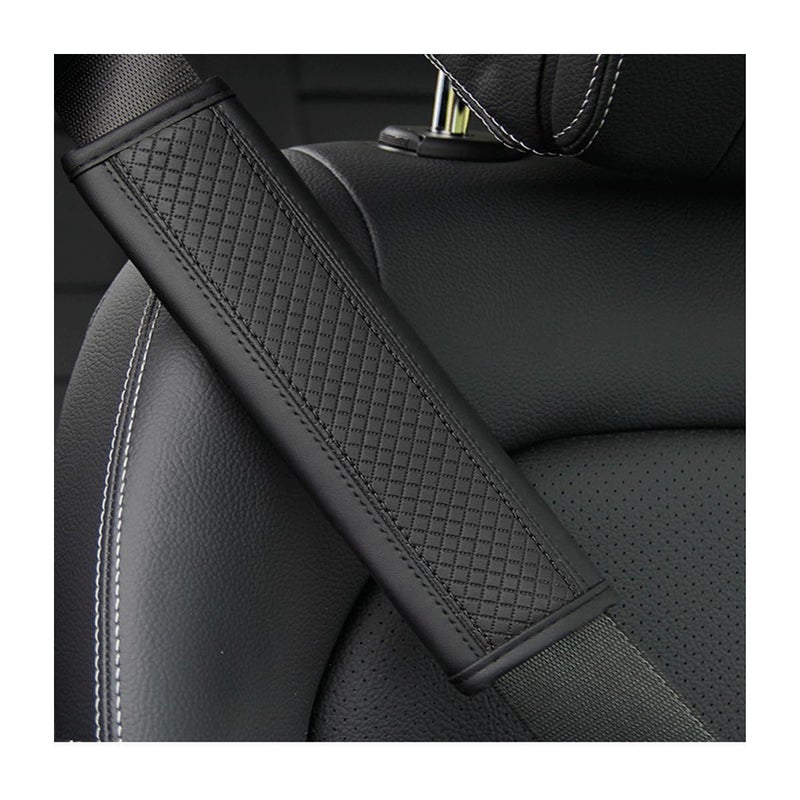 Osilly Car Seat Belt Pads 2 Pack Fiber Leather Seatbelt Shoulder Strap Covers More Comfort Driving Protect Your Neck Universal Safety Strap Cover for Auto SUV Truck Airplane Backpack Black