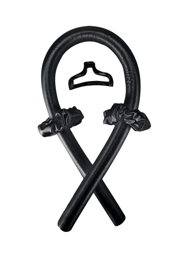 NIBEMINENT Sponge Heatless Curling Rod Headband Black - Image 1