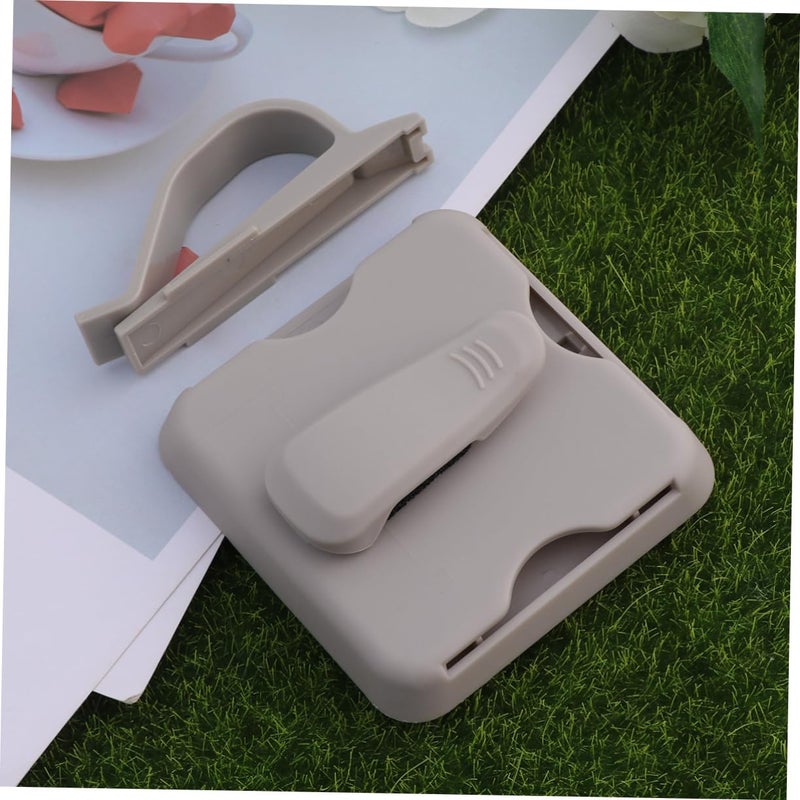 Beige Car Visor Organizer with Sunglasses Clip Multipurpose Storage Holder Durable Material - Image 3