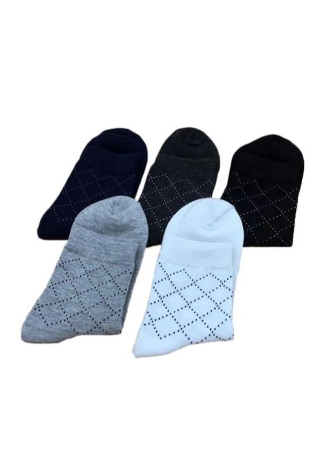 5-Pair Socks Set Black/Grey/White