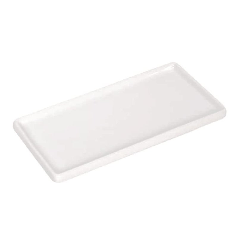 Ceramic Soap Dispenser Tray for Kitchen and Bathroom Modern and Farmhouse Rectangle Service Tray  White1 Pc
