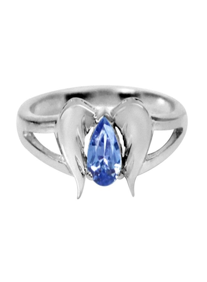 Silvershake Genuine Tanzanite 925 Sterling Silver Angel Wings Ring Size 7 - Image 4