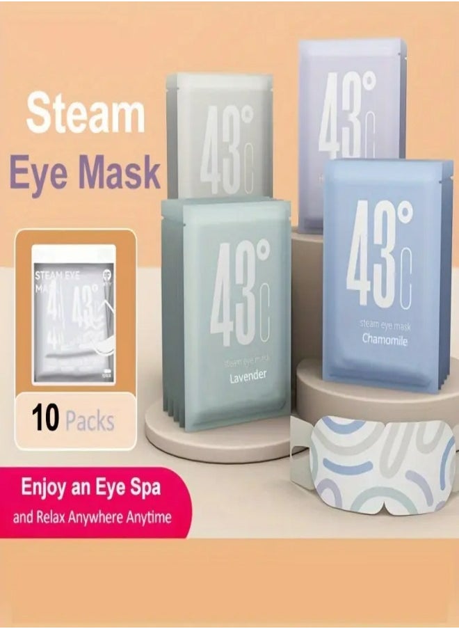 Generic 10 Packs Steam Eye Mask Heated Eye Mask Warm Compress for Eyes  Disposable Self Heating Eye Mask for Sleep Spa Travel Essentials & Relaxation Gifts Chamomile  - Image 1