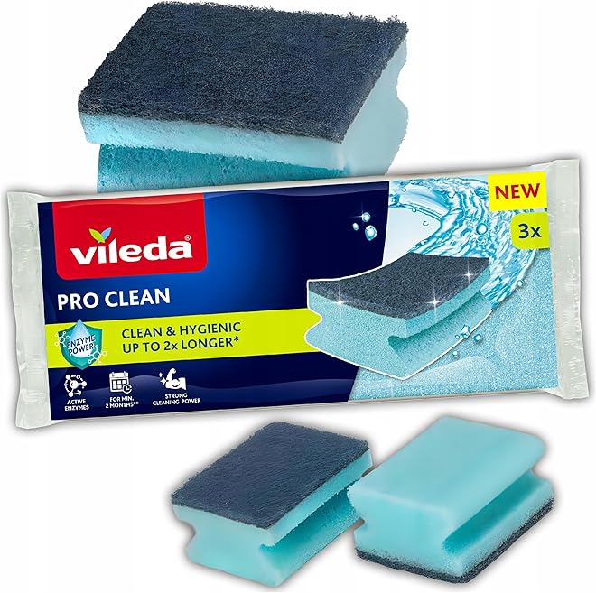Vileda Pro Clean High Foam Dish Sponge Set of 3 pcs - Image 1