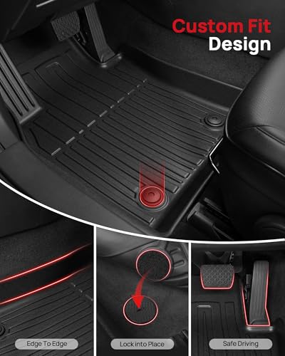 IKABEVEM All Weather Floor Mats Fit for 20222026 BMW i4 eDrive35 eDrive40 xDrive40 M50 Models Custom Fit TPE Rubber Floor Liners Accessories for BMW I4 1st 2nd Row Full Set Car Mats Black - Image 3