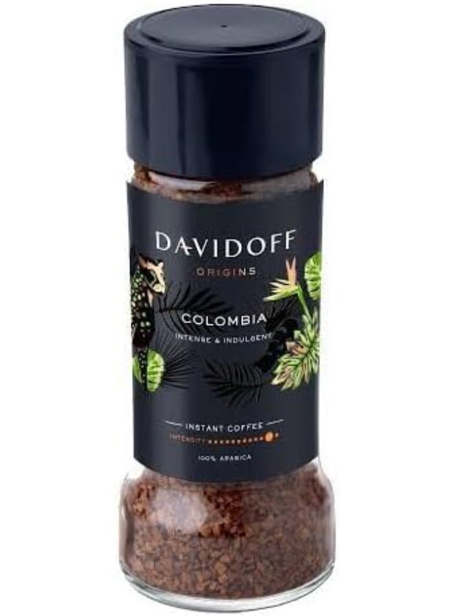 دافيدوف قهوة دافيدوف أوريجينز كولومبيا سريعة التحضير، 100% أرابيكا، تحميص متوسط، درجة حرارة 11/12 - بنكهة البندق والكاكاو - قهوة حبيبية فاخرة، زجاجة 90 غرام - Image 1