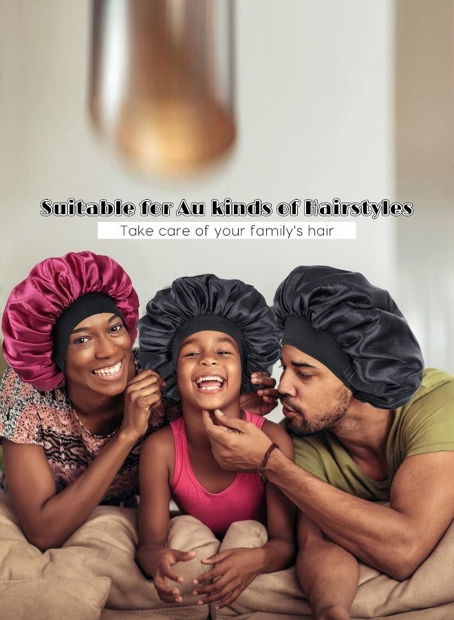 1PC Reversible Silk Satin Sleep Bonnet for Women - Double Layer Lined Hair Cap with Adjustable Buckle & Secure Elastic Band, 30cm Diameter, Nighttime Hair Protection for Natural Curly Hair, Comfortable Sleep Hair Cover - Image 5