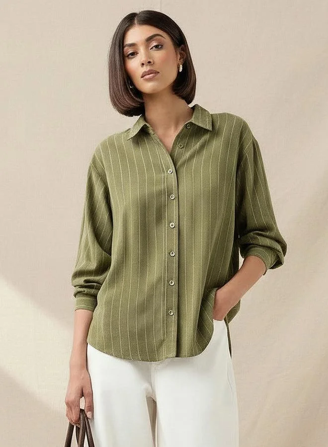 سبلاش فيڤ Shirt with Stripes and Long Sleeves