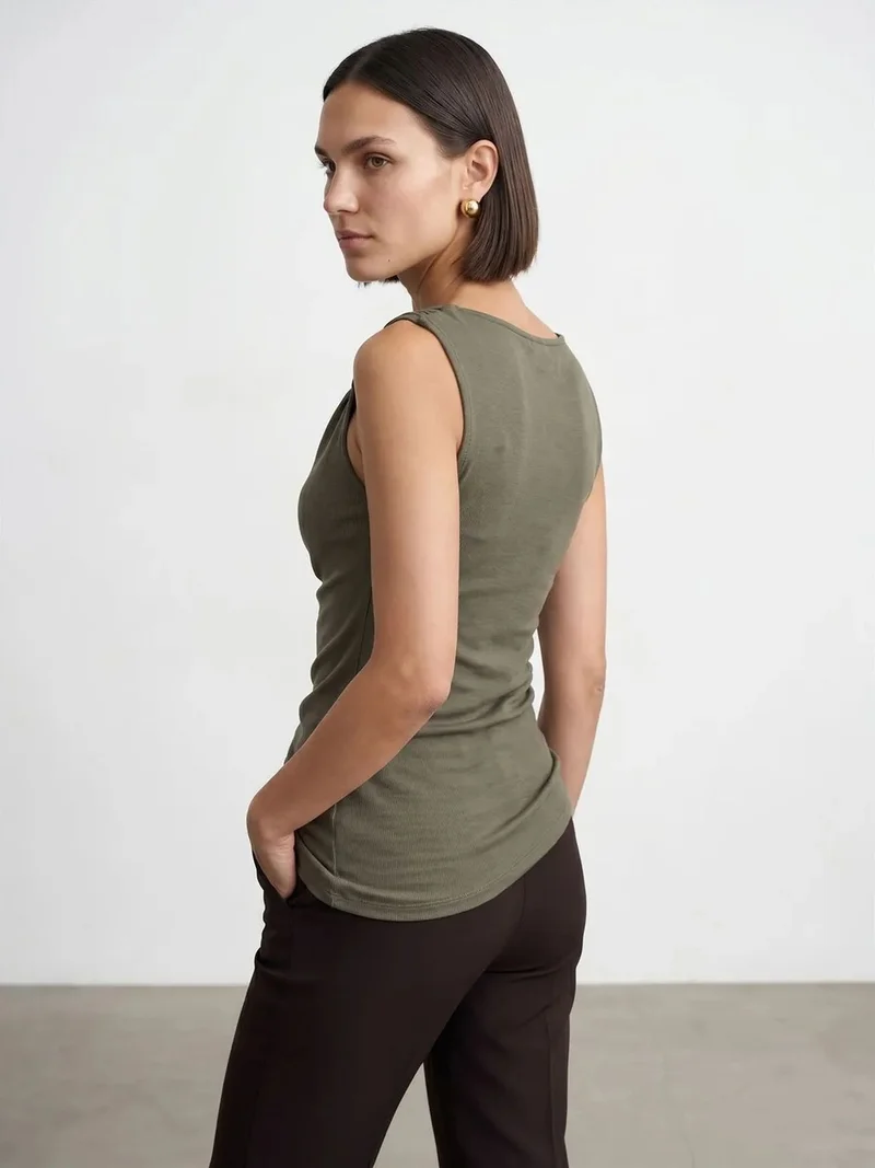ديلفين Dilvin Sleeveless Cowl Neck Shell Top