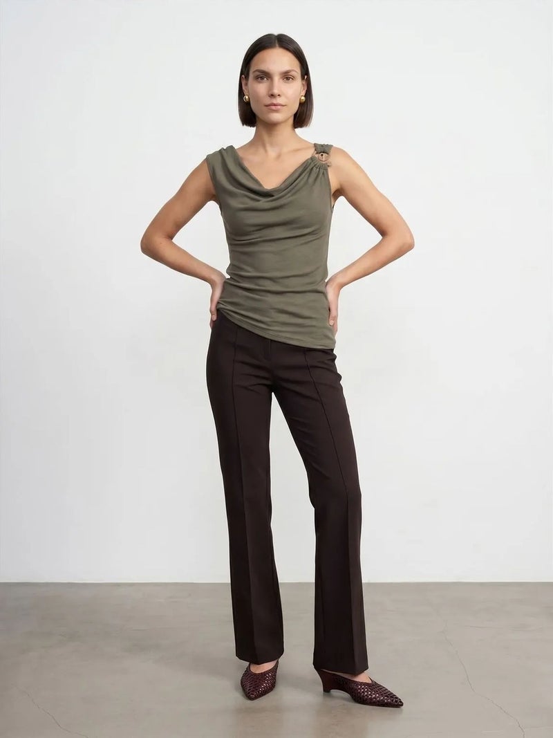 DILVIN Sleeveless Cowl Neck Shell Top - Image 3