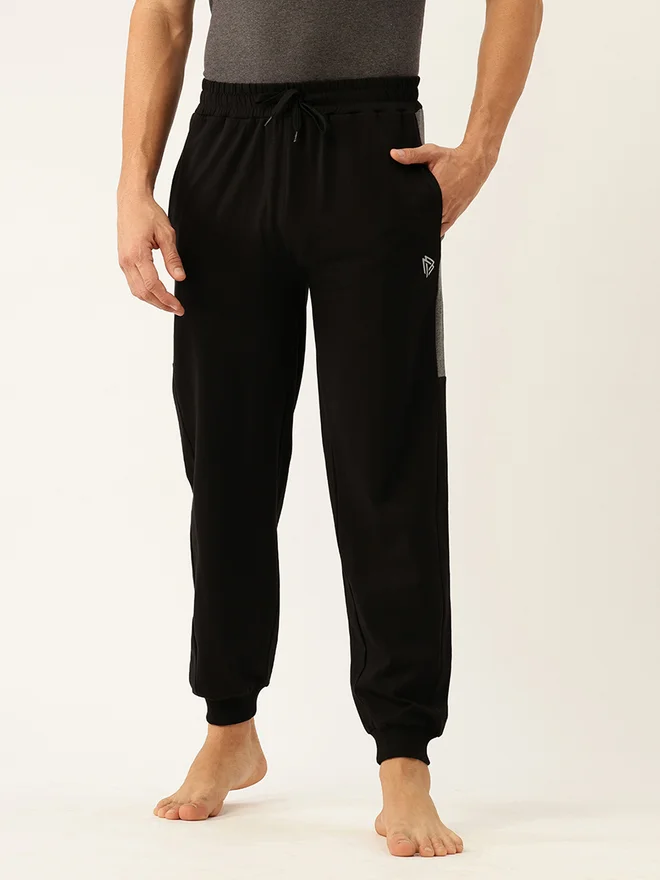 John Players Men Cotton Joggers with Side Panel
