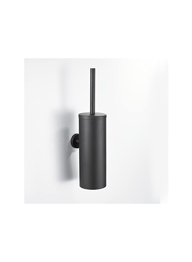 promass Toilet Brush and Holder, Stainless Steel Toilet Brush,Matte Black Toilet Brush Wall Mountable, Toilet Brush Freestanding with Lid Toilet Bowl Brush - Image 2
