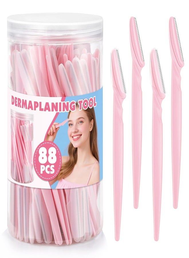 Phyyixs 88 Pcs Dermaplaning Tool & Face Razors for Women in Storage Jar – Blush Petal Style, Eyebrow Razor with Safety Covers, Ideal Self-Care Gifts - Image 1