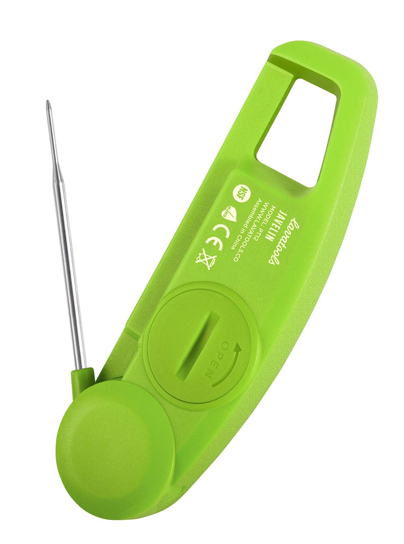 Lavatools Javelin® Ultra-Fast 3-Second Digital Instant Read Meat Thermometer for Grill and Cooking, 2.75" Probe, Compact Foldable Design, Large Display, IP65 Water Resistant, NSF Certified – Wasabi - Image 3