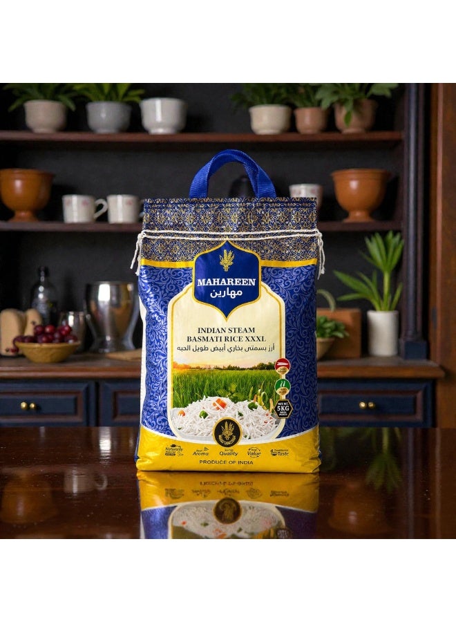 Mahareen Indian Steam Basmati Rice XXL – Premium Extra Long Grain – 5kg - Image 2