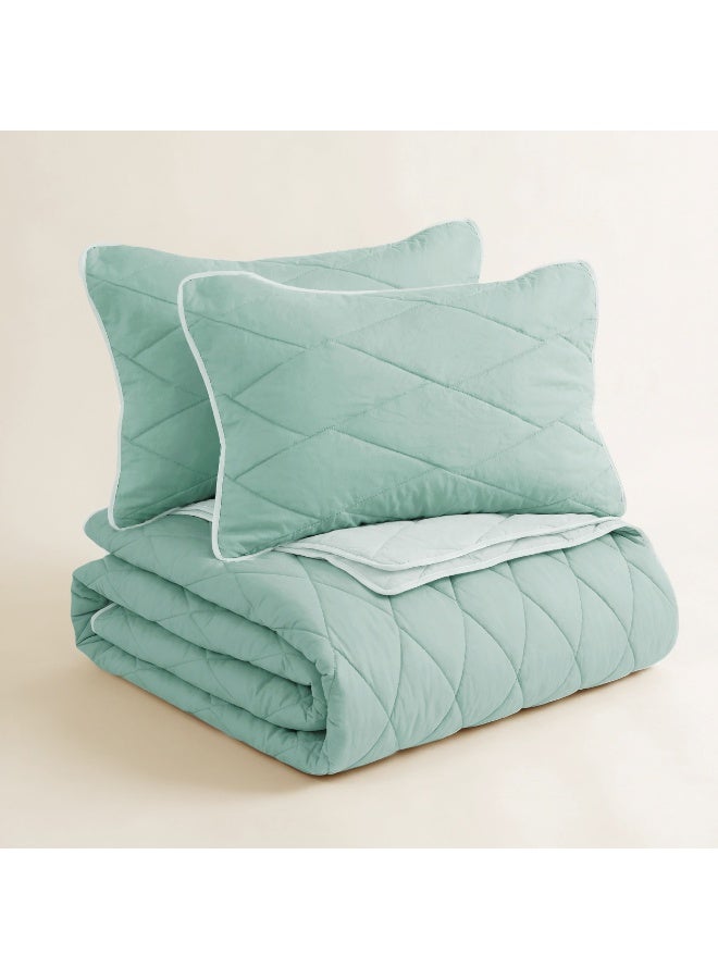 Morano Aura Quilt Set 230x250 cm with 2 Pillowcases 50x70 cm Double-Brushed Microfibre, Hollow Fibre Fill,  Machine Washable - Image 1