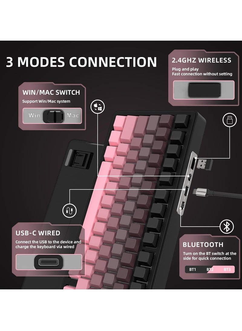 لوحة مفاتيح ميكانيكية X85 Tri-mode Gasket 75% مع مقبض CNC ووسائد طبقات متعددة وقابلية للتبديل الساخن وإضاءة خلفية RGB - Image 4